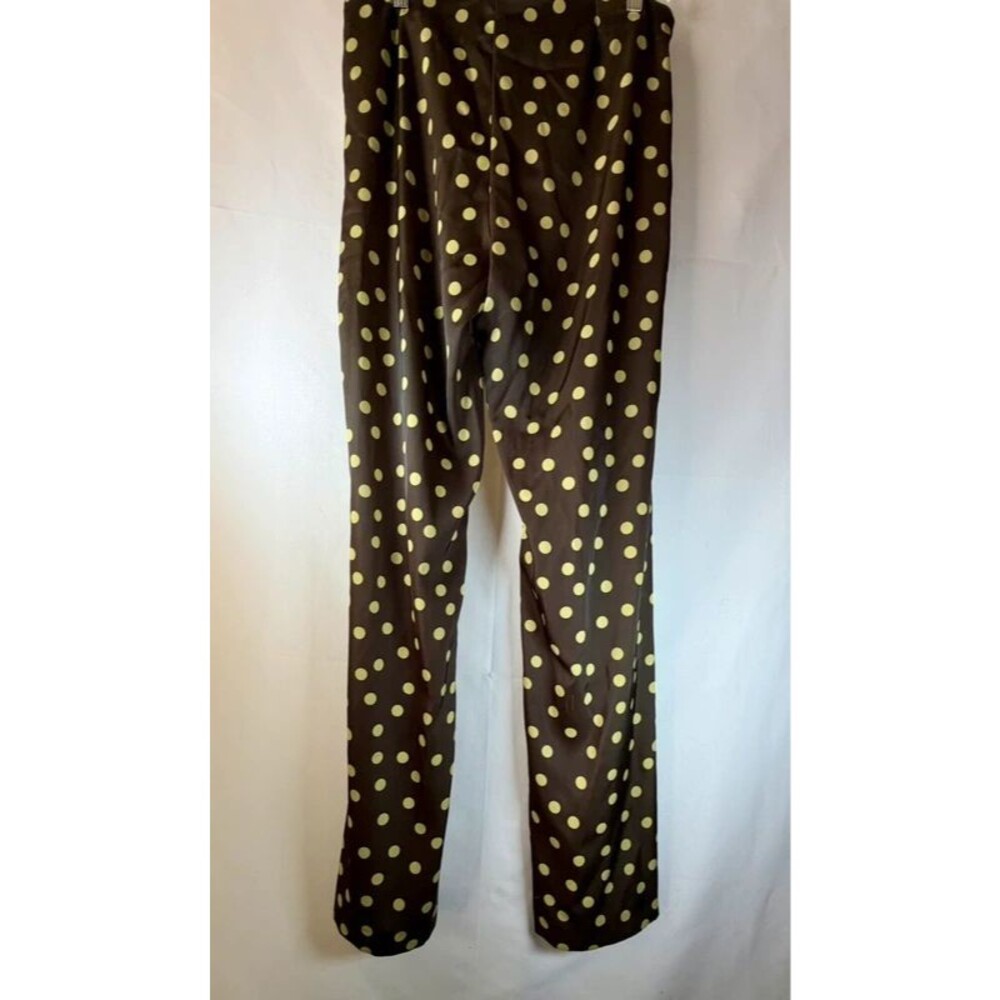 Zara Brown & Yellow Polka Dot Wide Leg Trousers | Size M